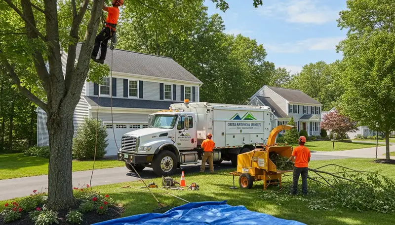 Residential tree removal and trimming in South Burlington, VT improving home safety and curb appeal