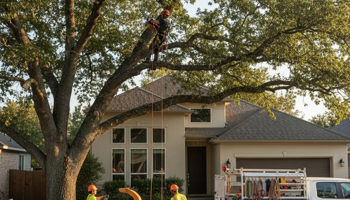 Certified arborist pruning oak tree for health and safety in Burlington, VT