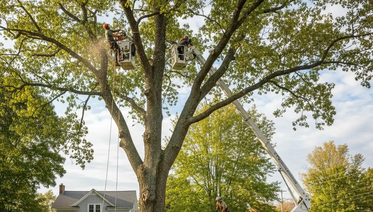 Professional tree removal service crew working in Burlington, VT